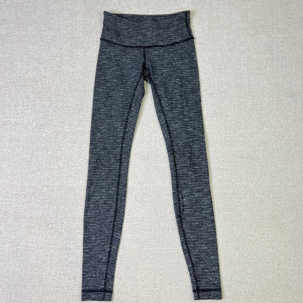 Lululemon Wunder Under High Rise Leggings 28" Gray Space Dye Size 4 Yoga Pants
